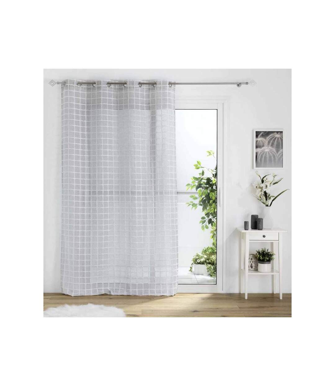Rideau Voilage à Œillets Karrona 140x240cm Gris