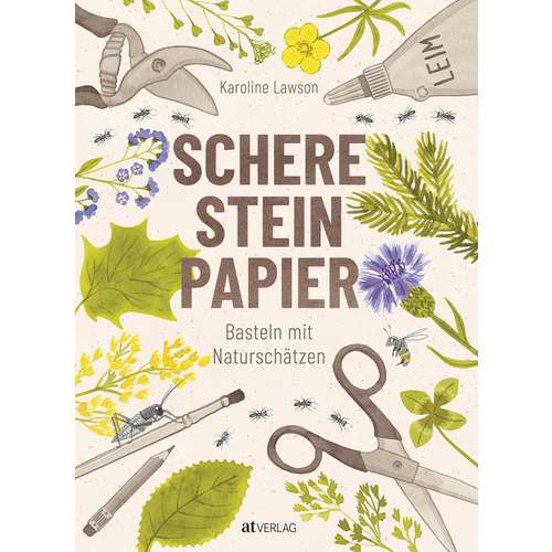 Schere, Stein, Papier Basteln mit Naturschätzen
