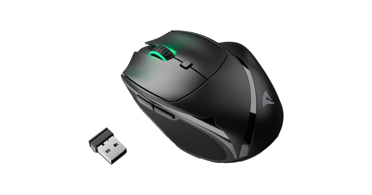 SharkoonOfficePal M25W muis  (Zwart, 400 - 4000 dpi, RGB, 2,4 GHz / USB)