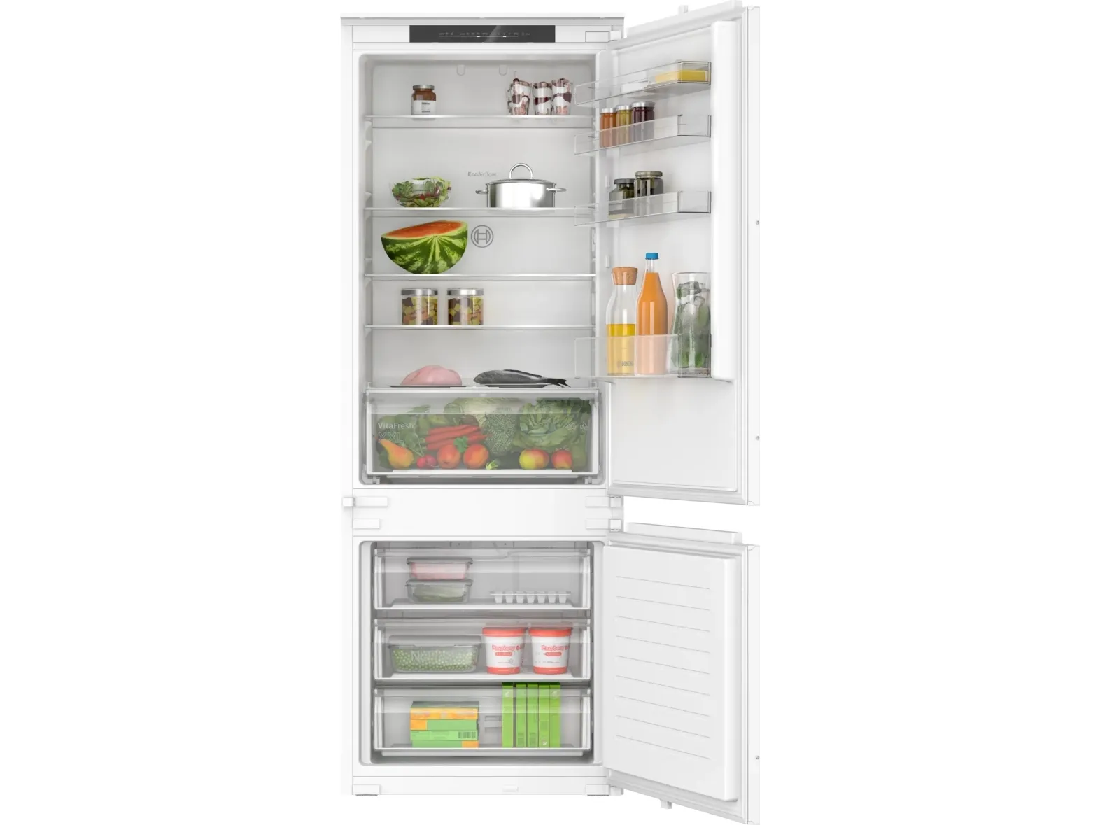 Bosch Serie | 2 KBN96NSE0 - Køleskab/fryser - bund-fryser - til indbygning - Wi-Fi - niche - bredde: 71 cm - dybde: 56 cm - højde: 194 cm - 383.1 liter - Klasse E