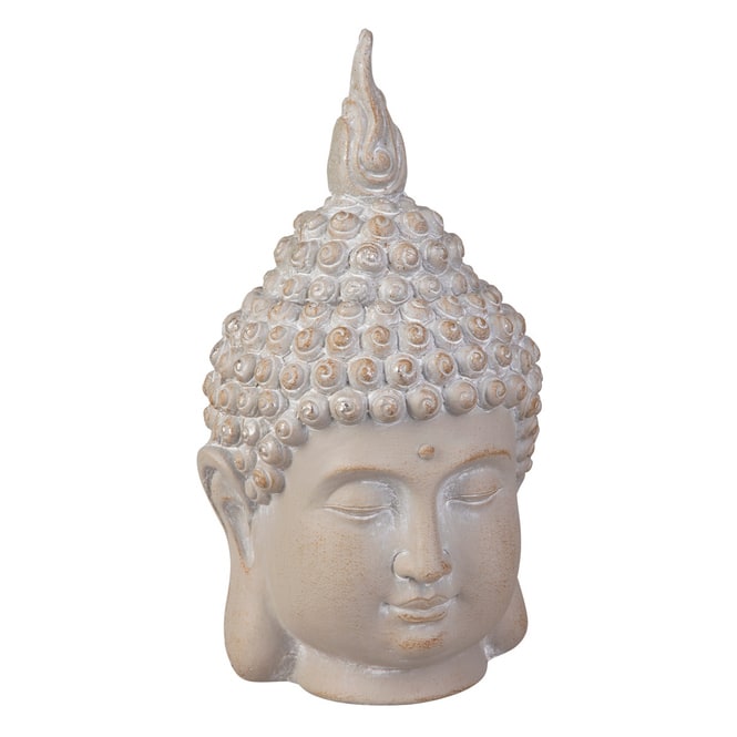 Buddhakopf - grau - ca. 20 x 19 x 35 cm