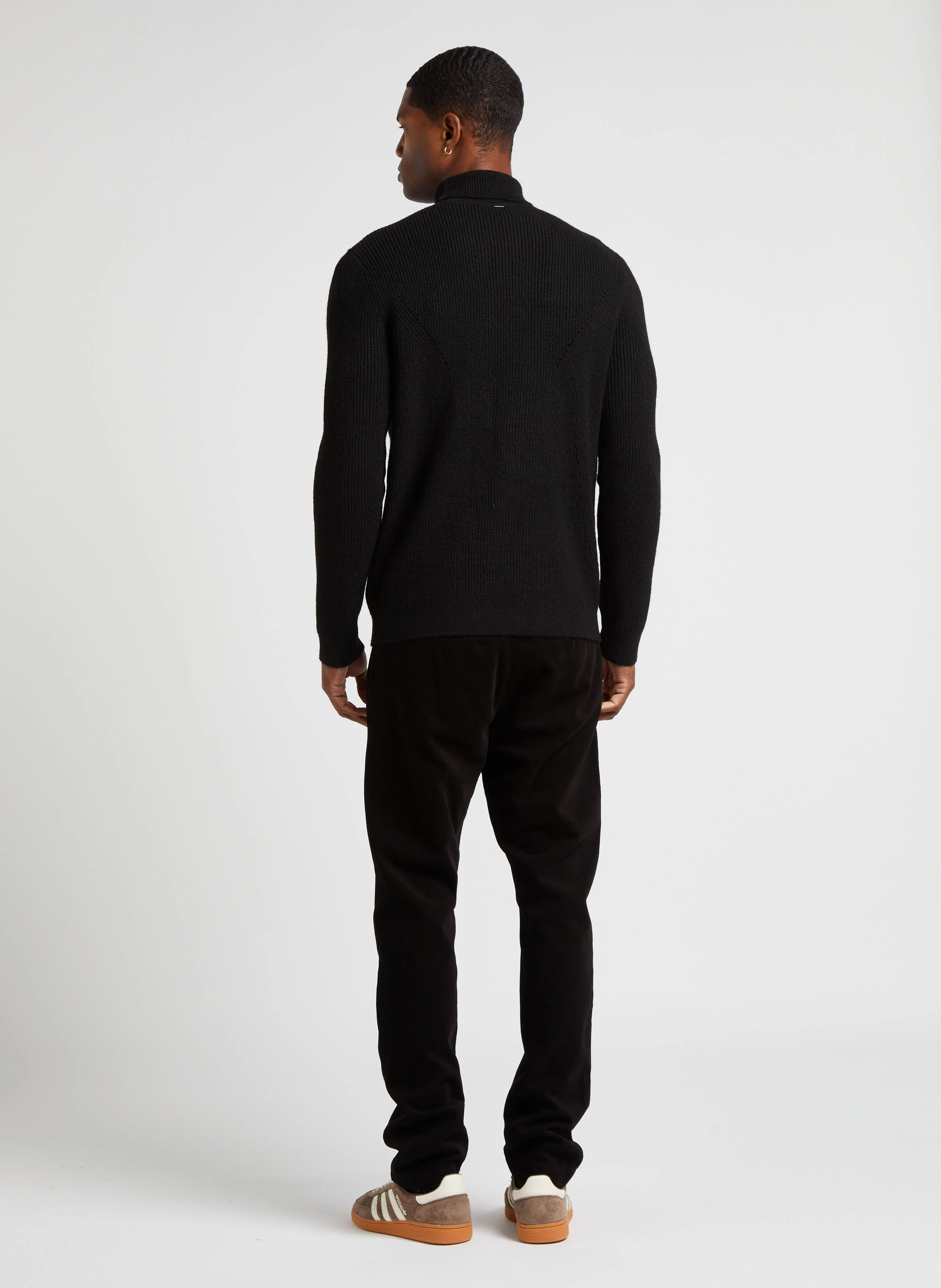 Pantalon slim velours | Noir