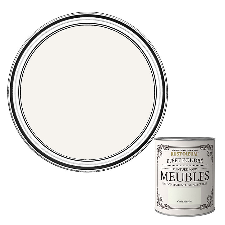Peinture pour meubles Rust-Oleum craie blanche effet poudré mat intense 125ml