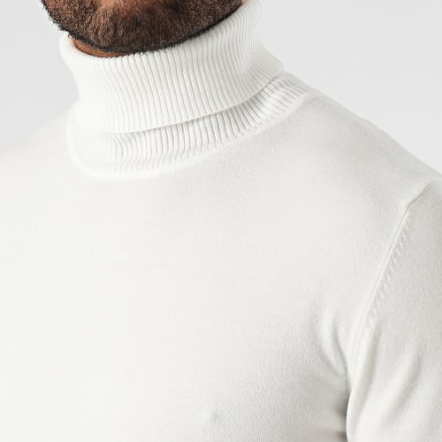 Pull Col Roulé Blanc