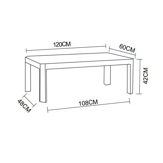 Table basse de jardin rectangulaire en aluminium Ostara Blanc