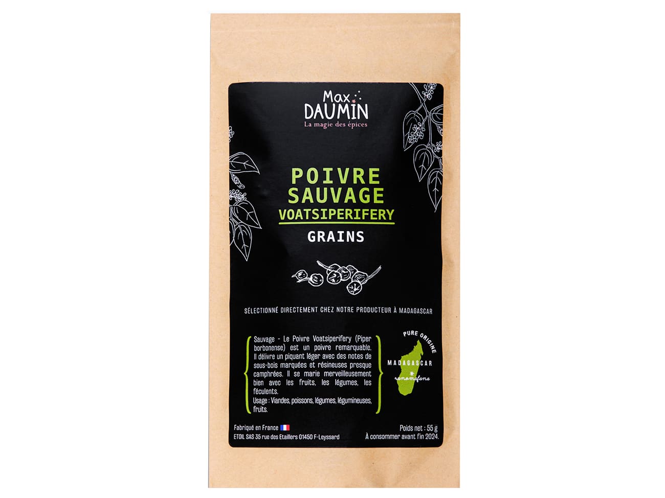 Poivre sauvage de Madagascar - Voatsiperifery - 55 g - Max Daumin