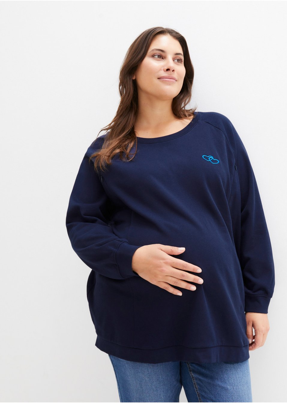 Sweat-shirt de grossesse et d'allaitement avec coton