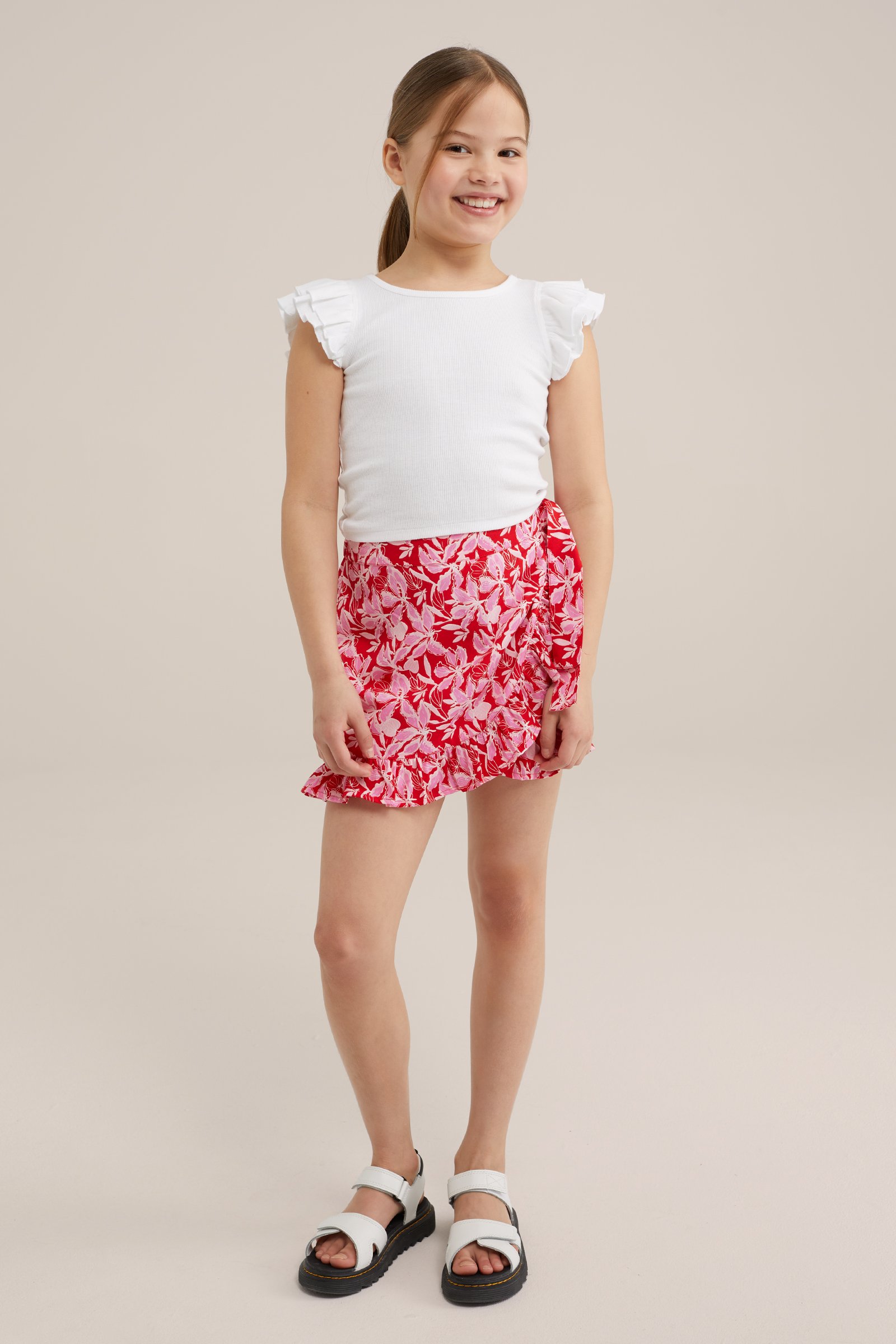 Meisjes skort met dessin WE Fashion Vuurrood