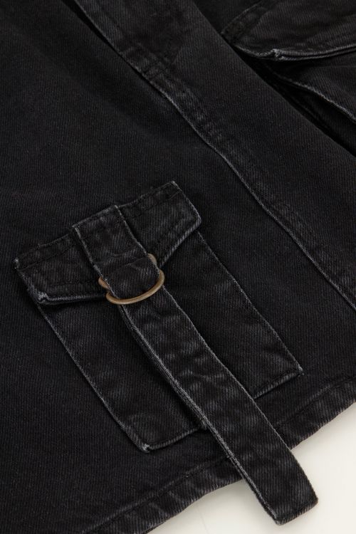 Zwarte cargo denim mini rok