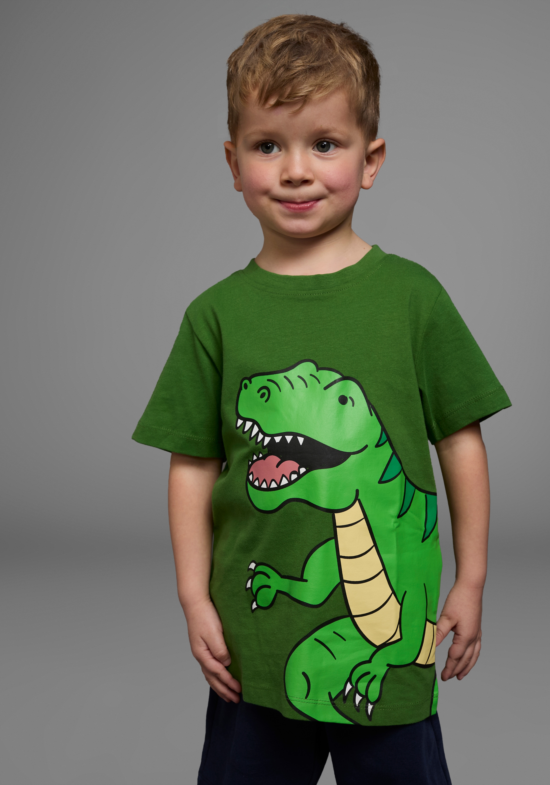 KIDSWORLD T-Shirt »DINOSAURIER«, Kurzarm,  Basic-Passform,  bedruckt,  Rundhalsausschnitt