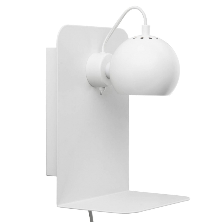 Frandsen Ball wandlamp met usb-poort mat wit