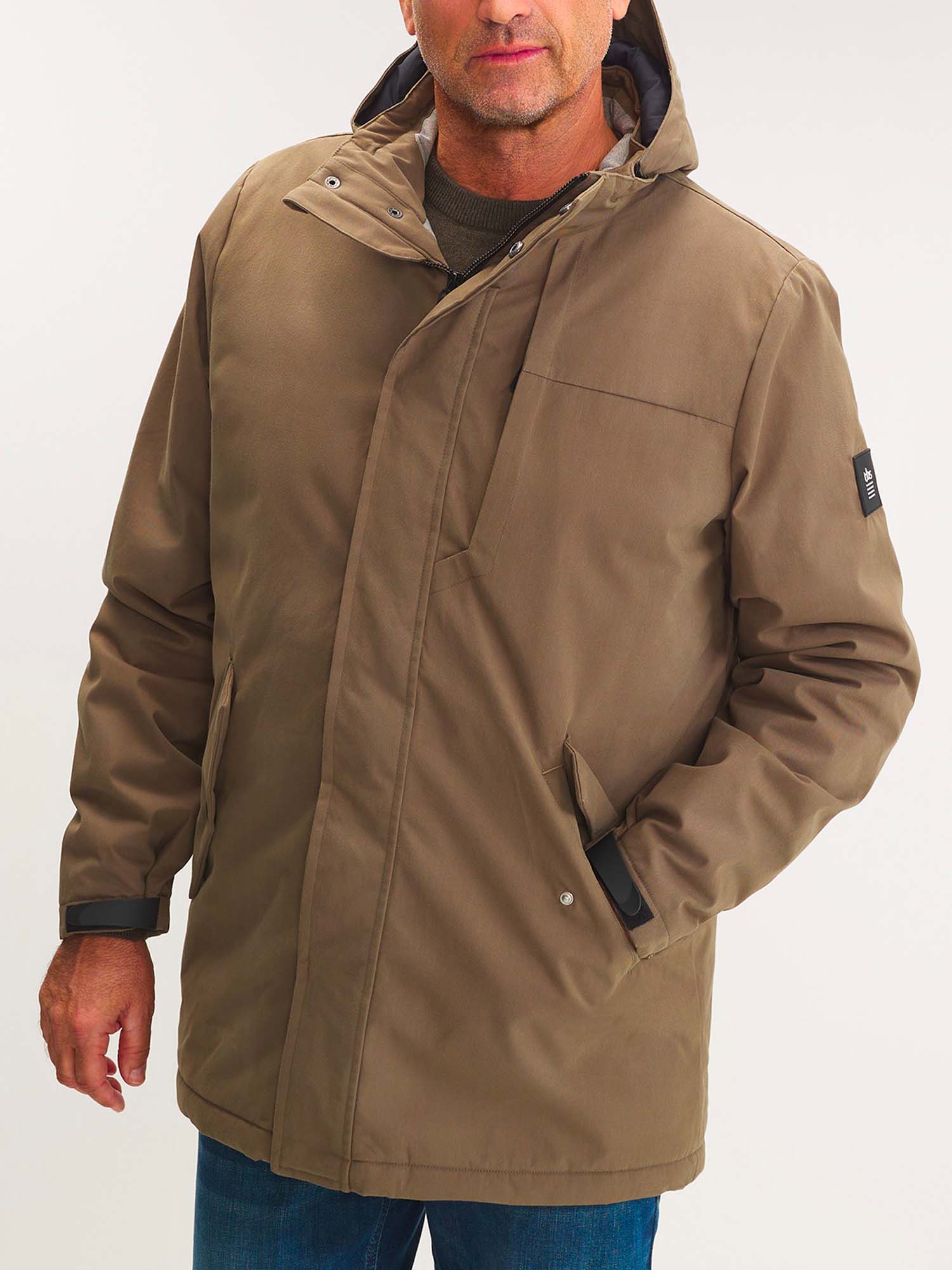Veste Homme Imperméable Mi-Longue Kaki