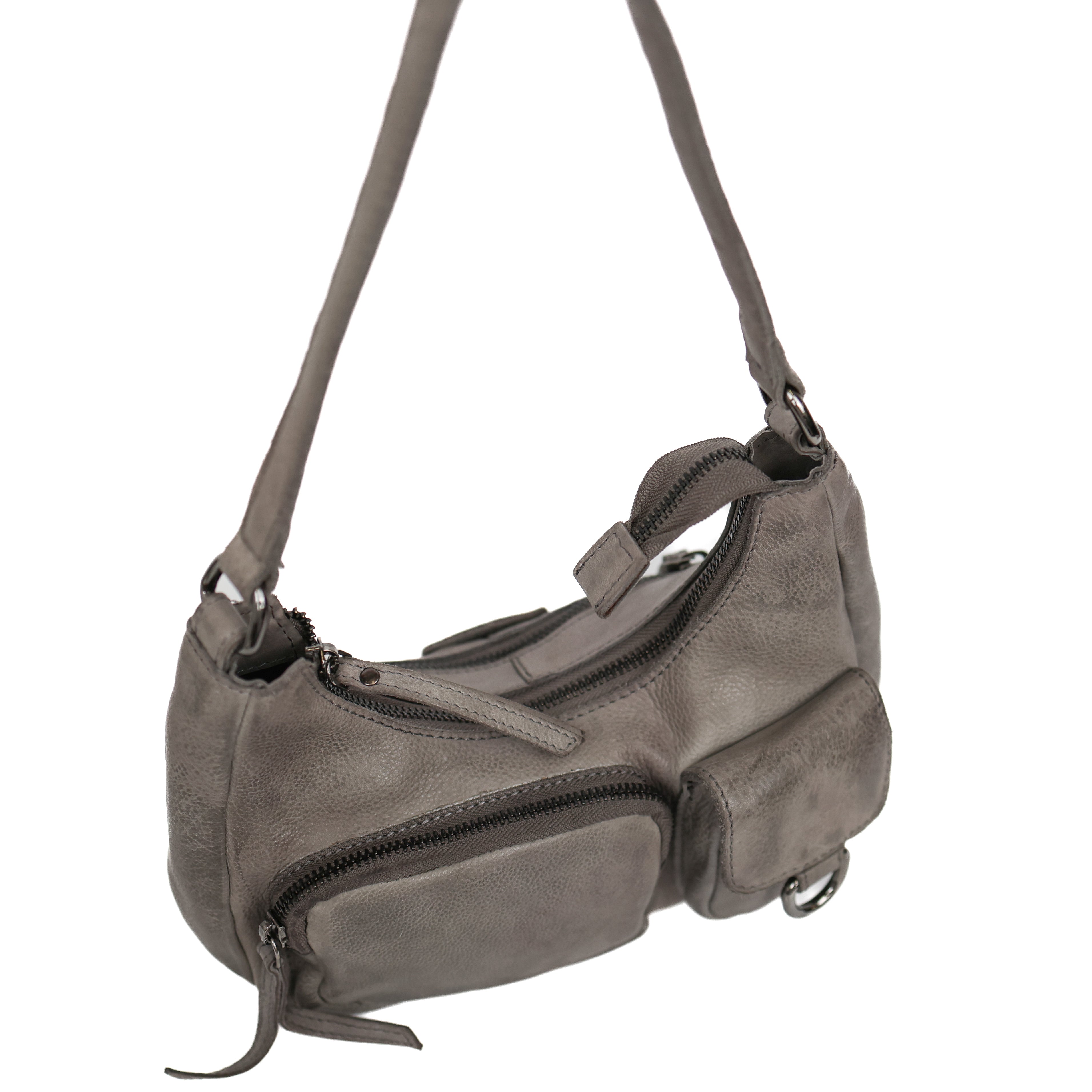 Hand-/schoudertasje met voorvakjes 'Nienke' grijs Grey