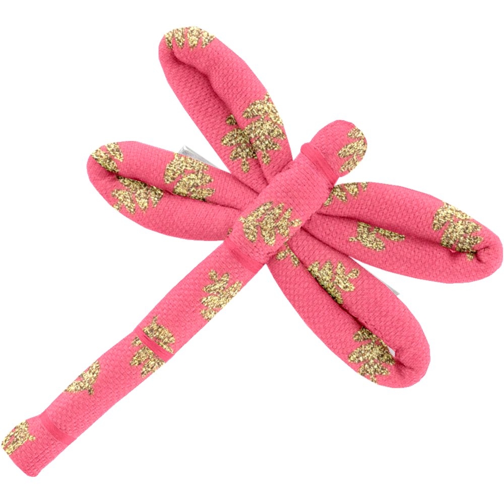 Barrette Libellule Feuillage Or Rose
