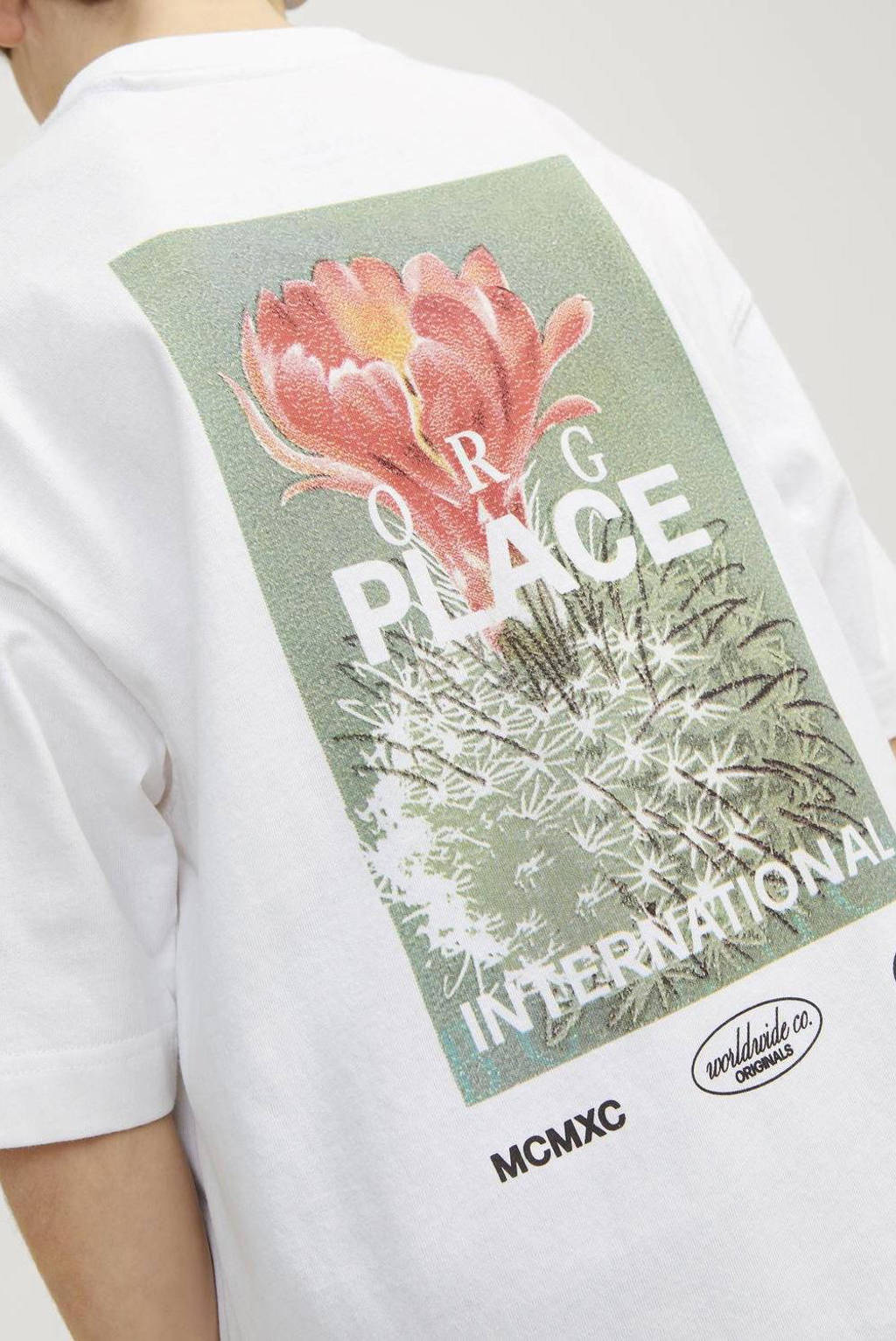JACK & JONES T-shirt JORCASABLANCA met backprint wit