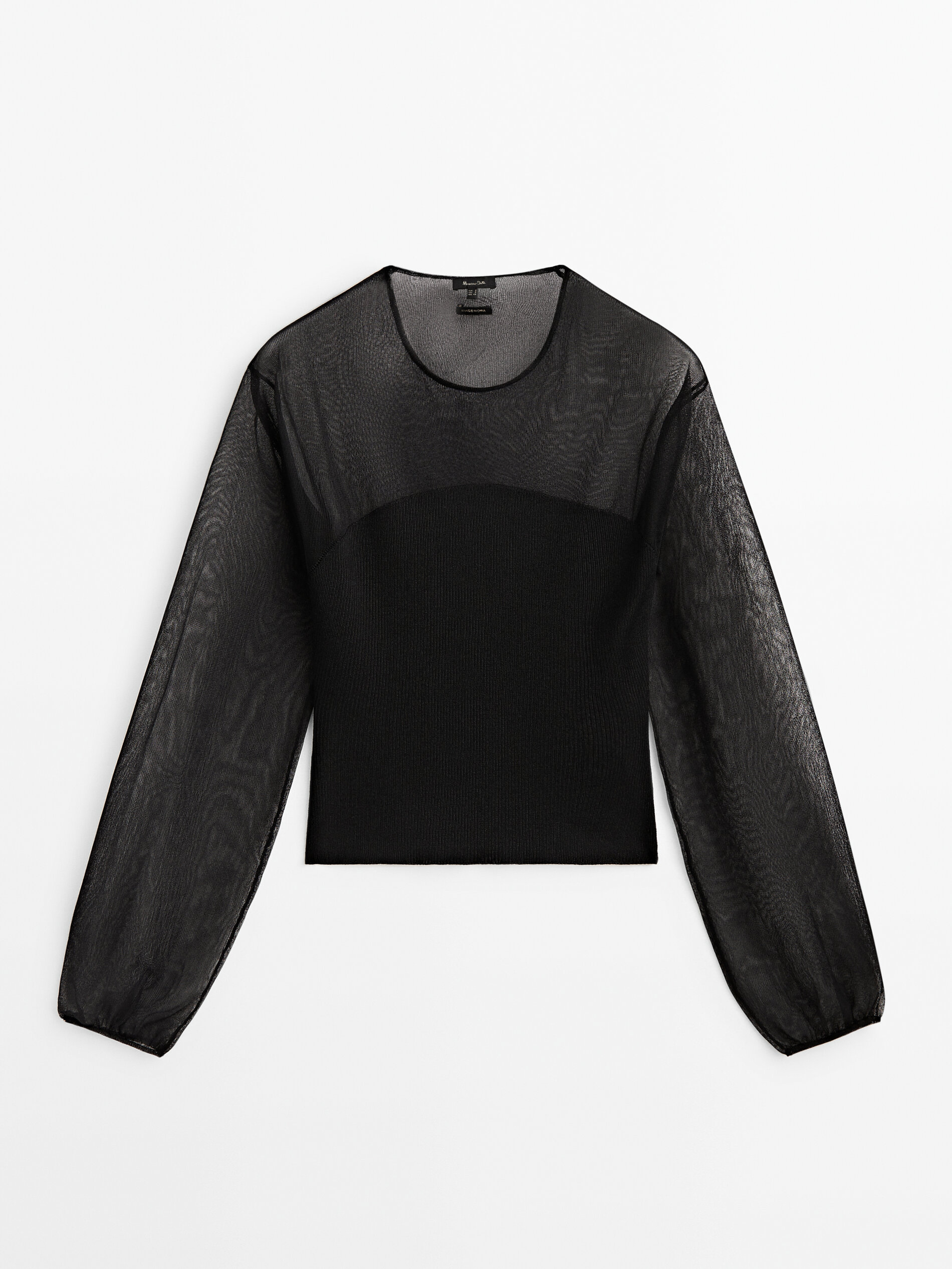 Malha jersey com trama combinada - PRETA
