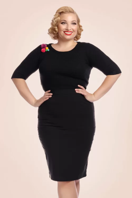 Collectif Clothing Polly Bengaline rok in zwart