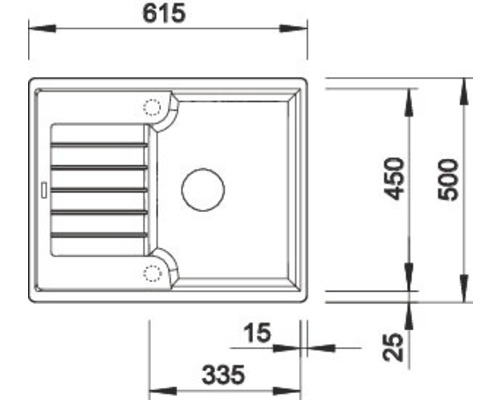 Blanco ZIA 40 S spoelbak, 615 x 500 mm, wit, 516922