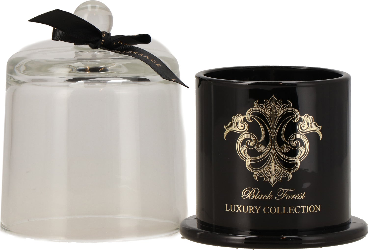Intratuin geurkaars Luxe Black Forest zwart 30 uur D 9,5 H 13 cm