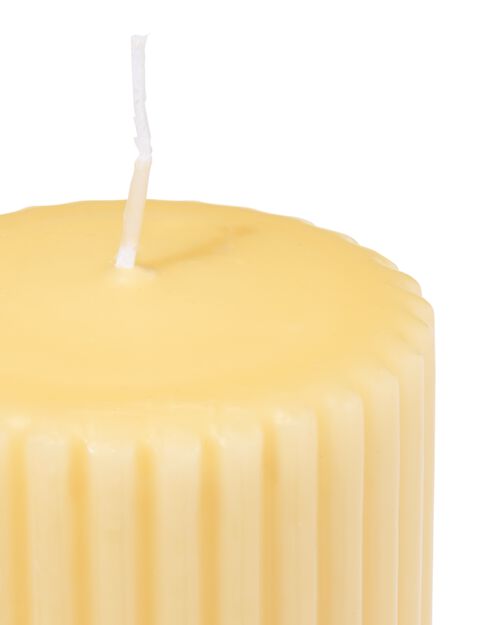 bougie brute 7 x 19 cm striée jaune