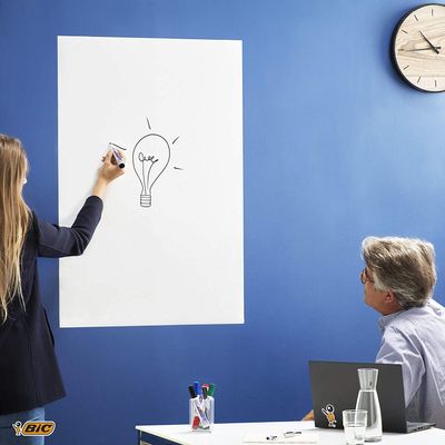 BIC Velleda - Surface effaçable à sec - rouleau adhésif - 67,5 x 100 cm - blanc