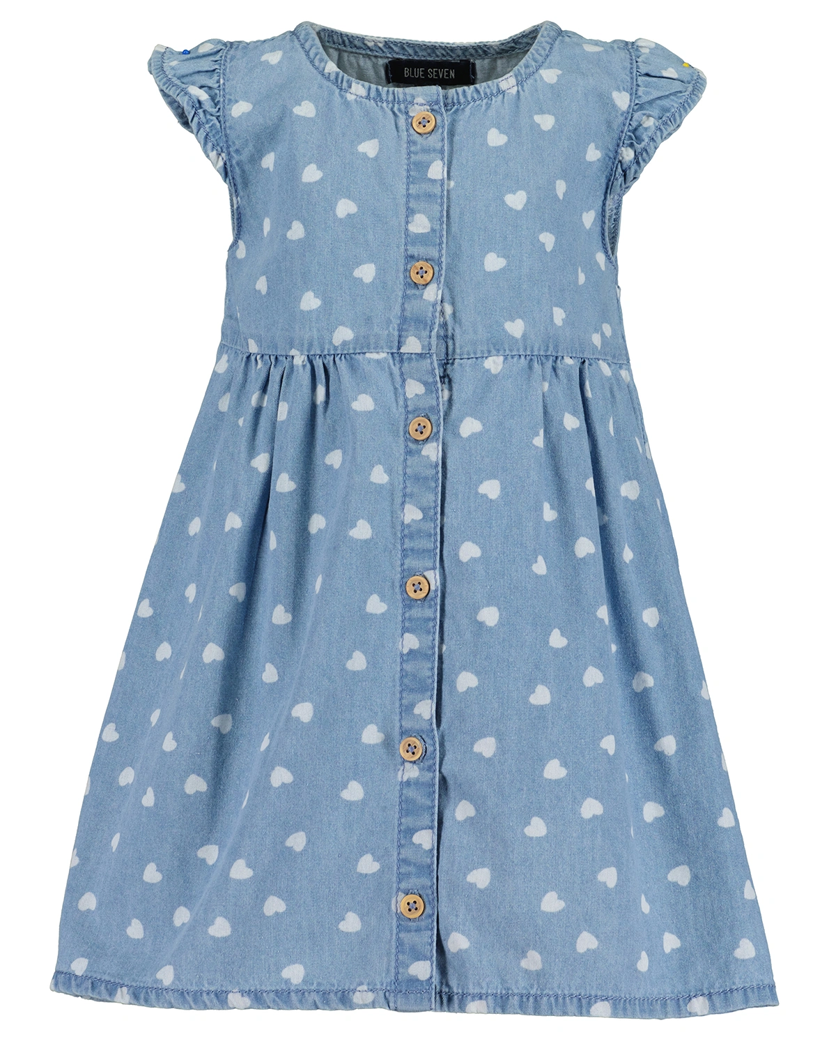 Kleid LITTLE HEARTS AOP in jeansblau