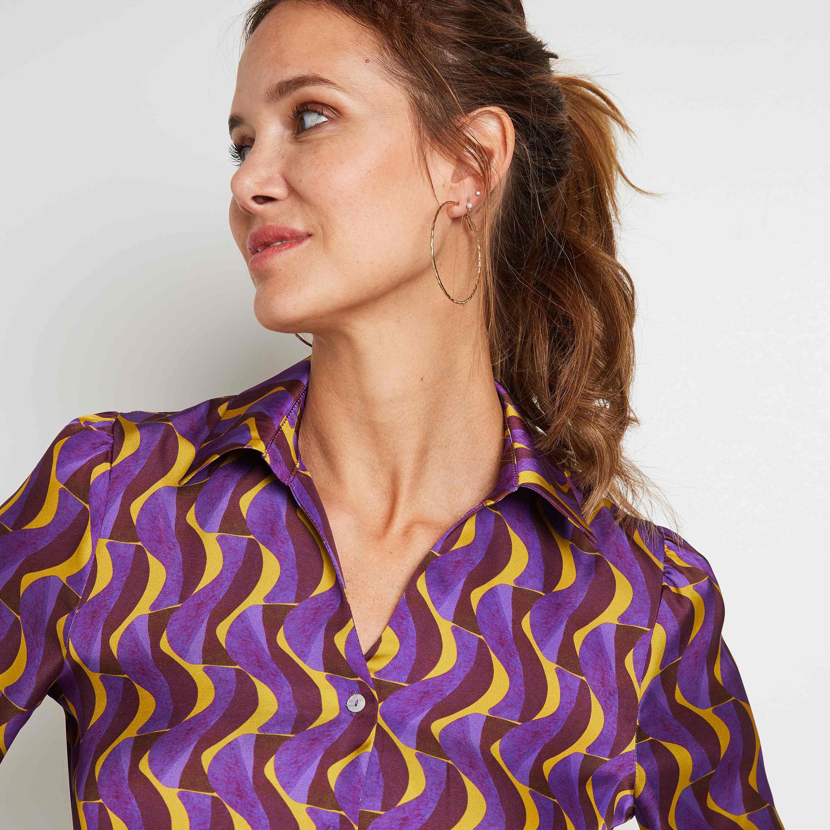 Robe chemisier femme - VIOLET