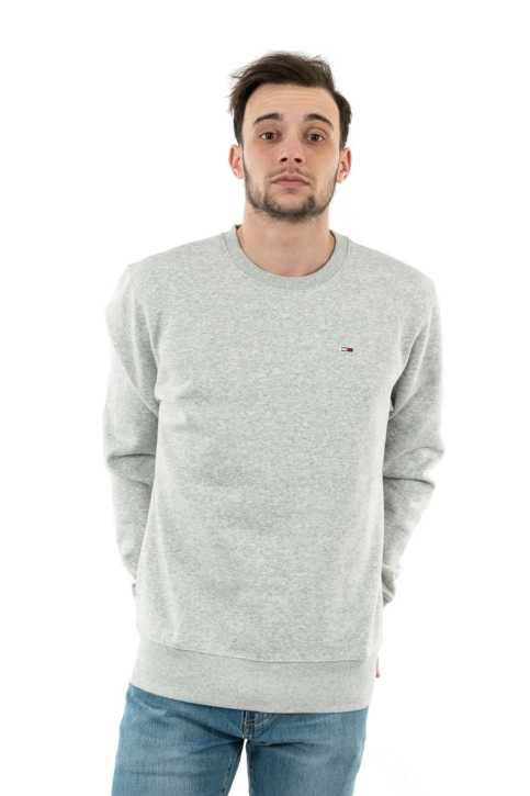 Sweat tommy jeans regular fleece p01 lt grey htr
