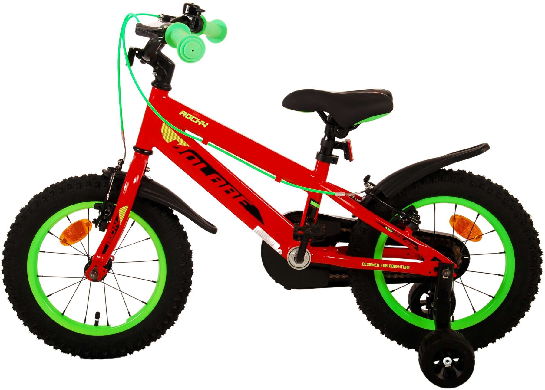 TPFSports Rocky Kinderfahrrad - Jungen - 14 Zoll - Rücktritt + Handbremse - Rot