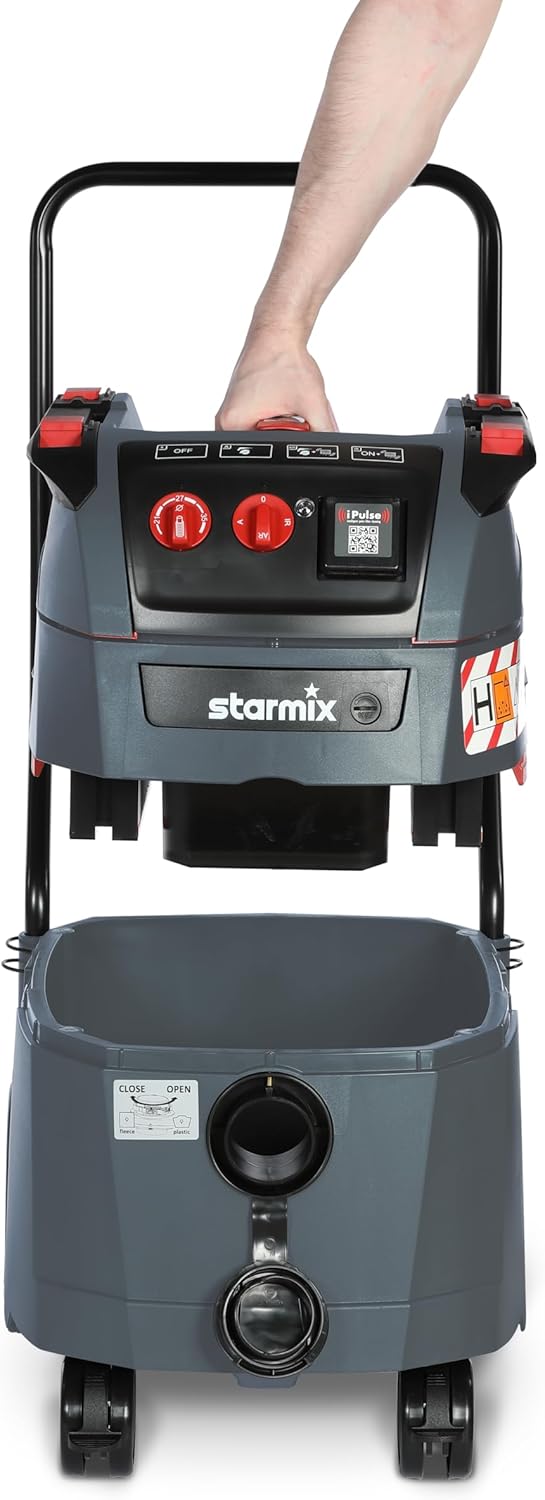 starmix iPulse H-1635 Safe Plus – Industriestaubsauger Staubklasse H, 280 mbar, 35l – automatische Filterabreinigung, HEPA H14-Filter – DIN-zertifizierter & BG-BAU-förderfähiger Sicherheitssauger