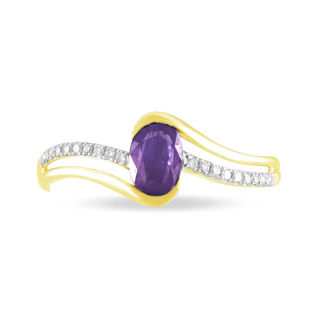 Bague Anja Or Jaune Amethyste Et Diamant
