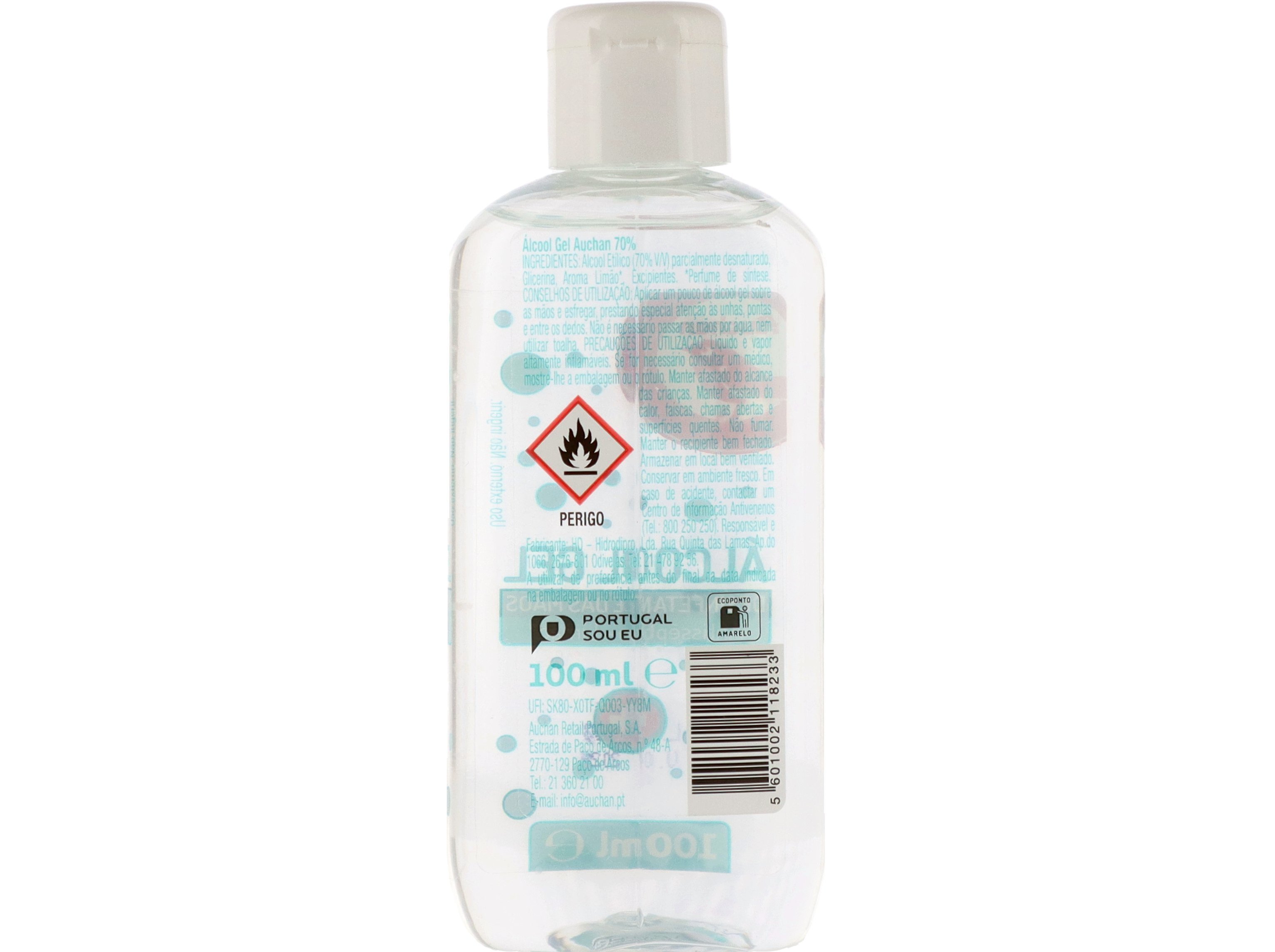 ÁLCOOL GEL AUCHAN SAÚDE E BEM ESTAR ANTISSÉTICO LIMÃO 100ML