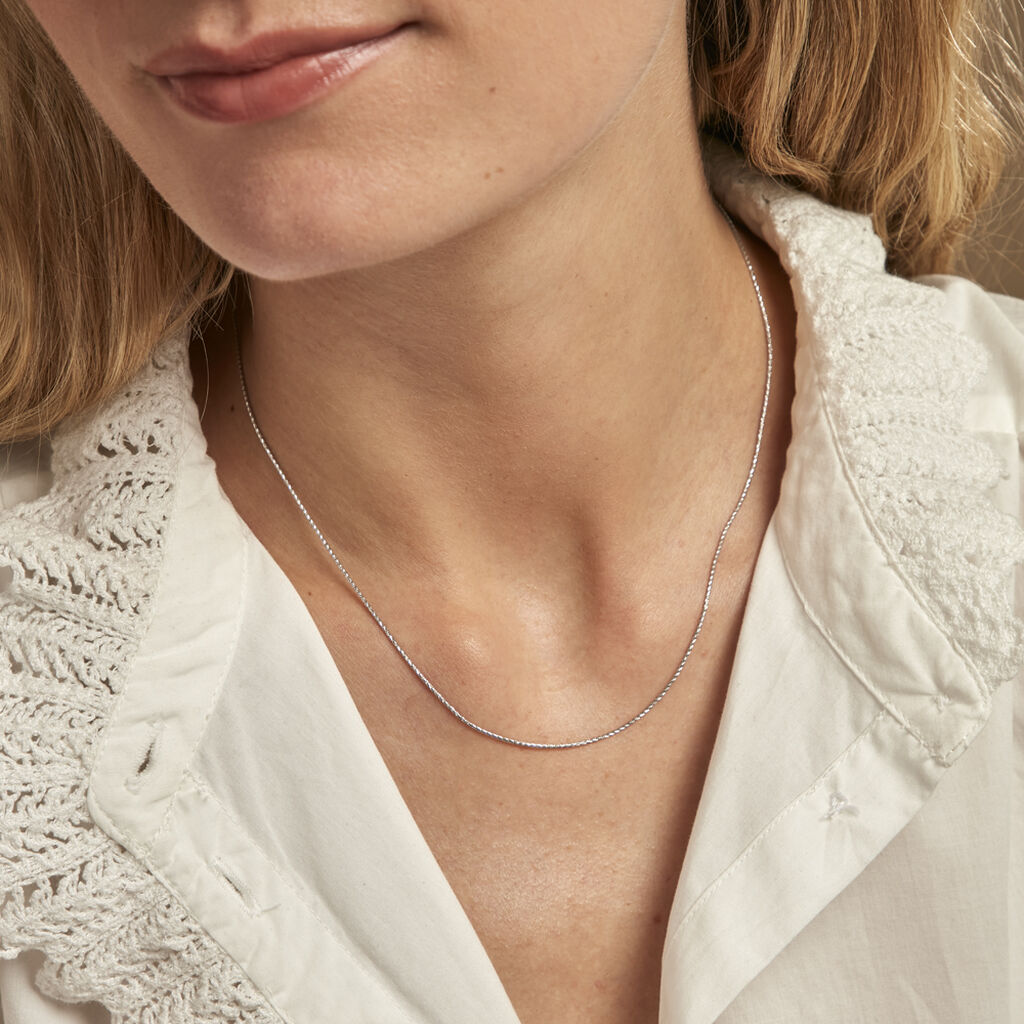 Chaine Tamsina Argent Blanc