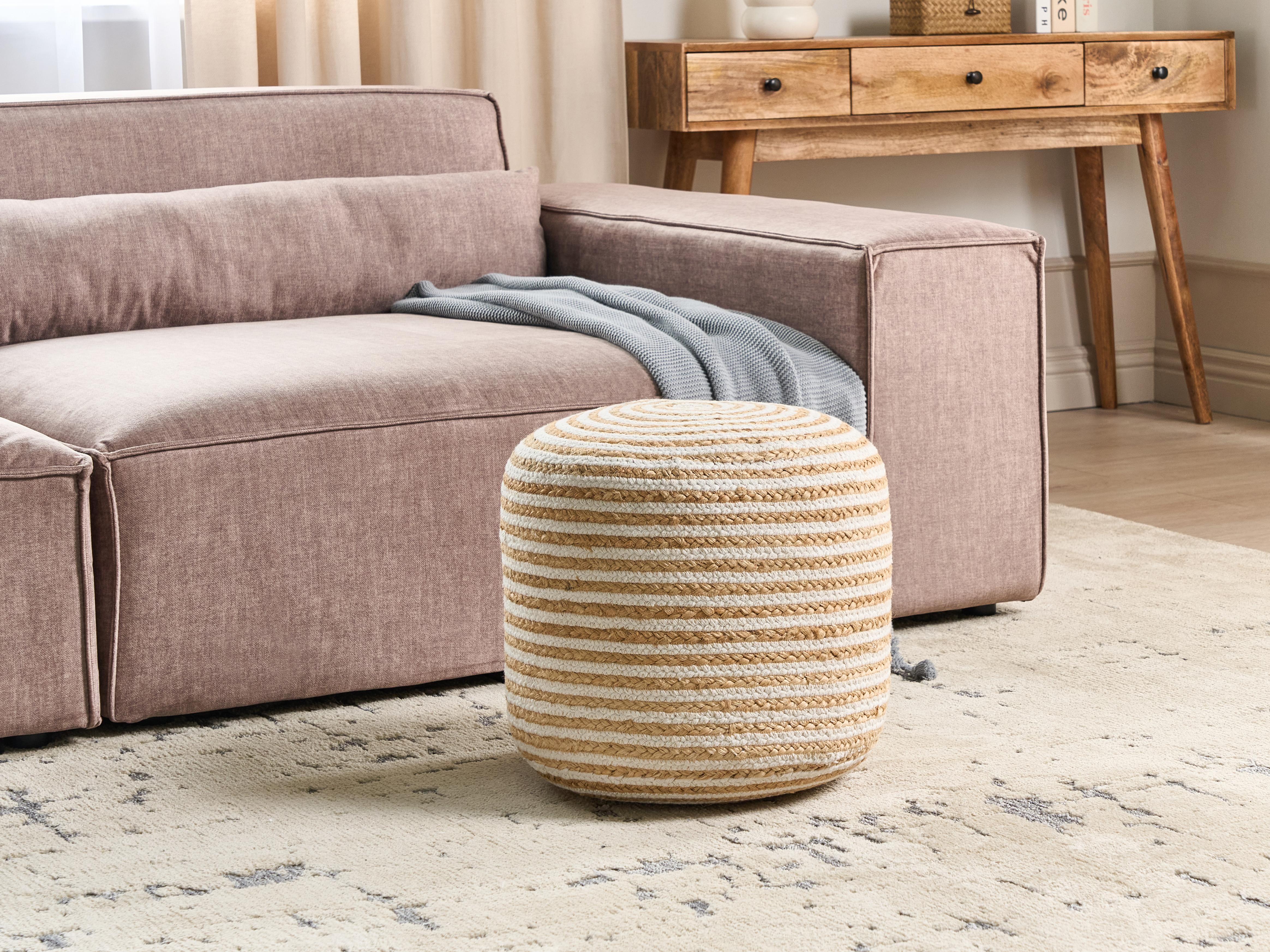 Poef RESAFA Jute Wit Beige