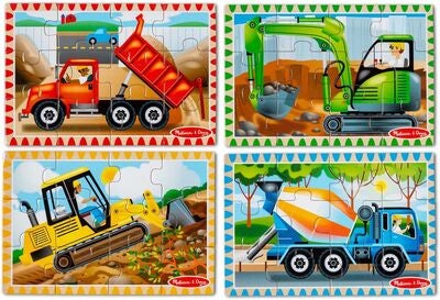 Melissa & Doug Puslespill Anleggskjøretøy 4-in-1 12 Deler