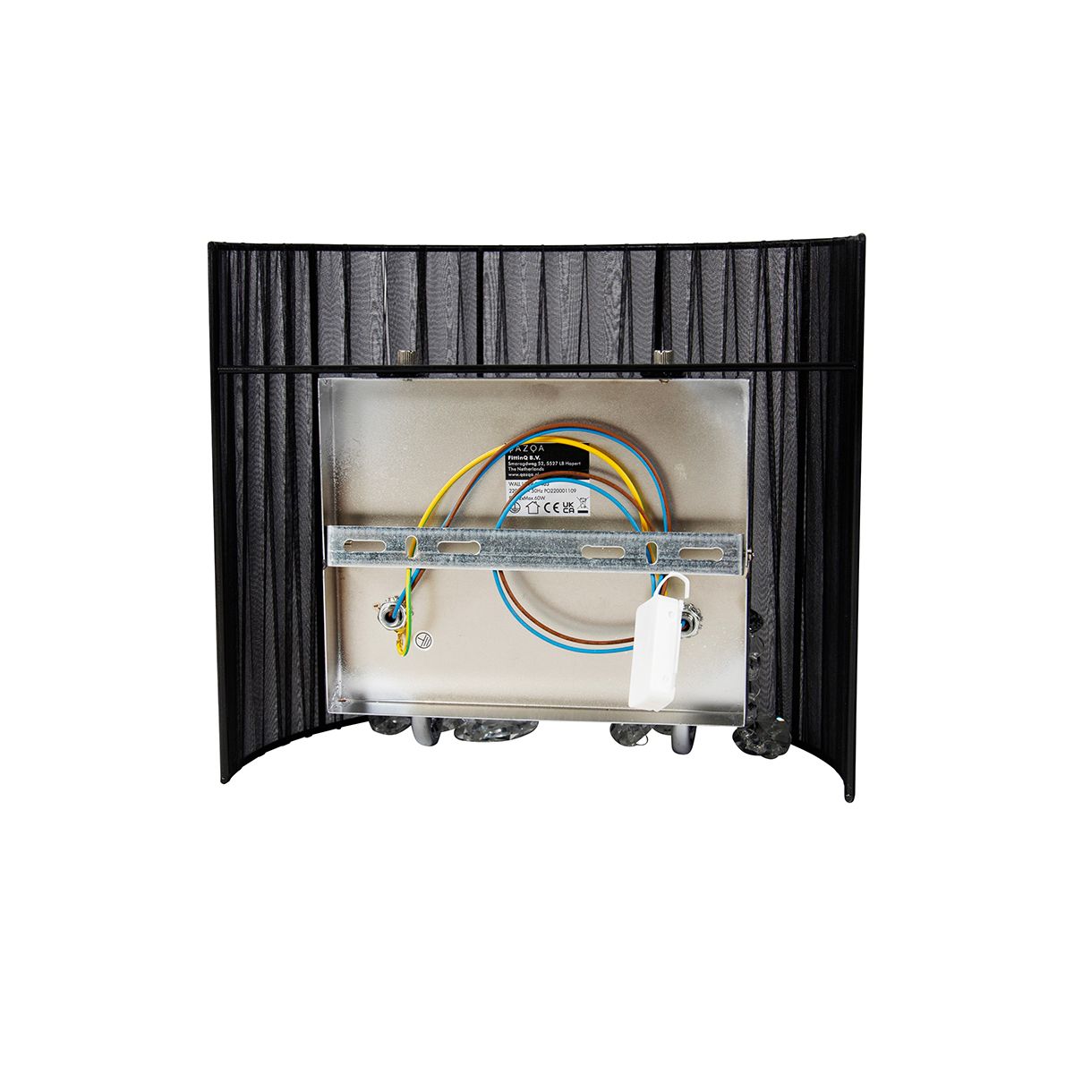 Klassieke wandlamp chroom met zwarte kap - Ann-Kathrin 2