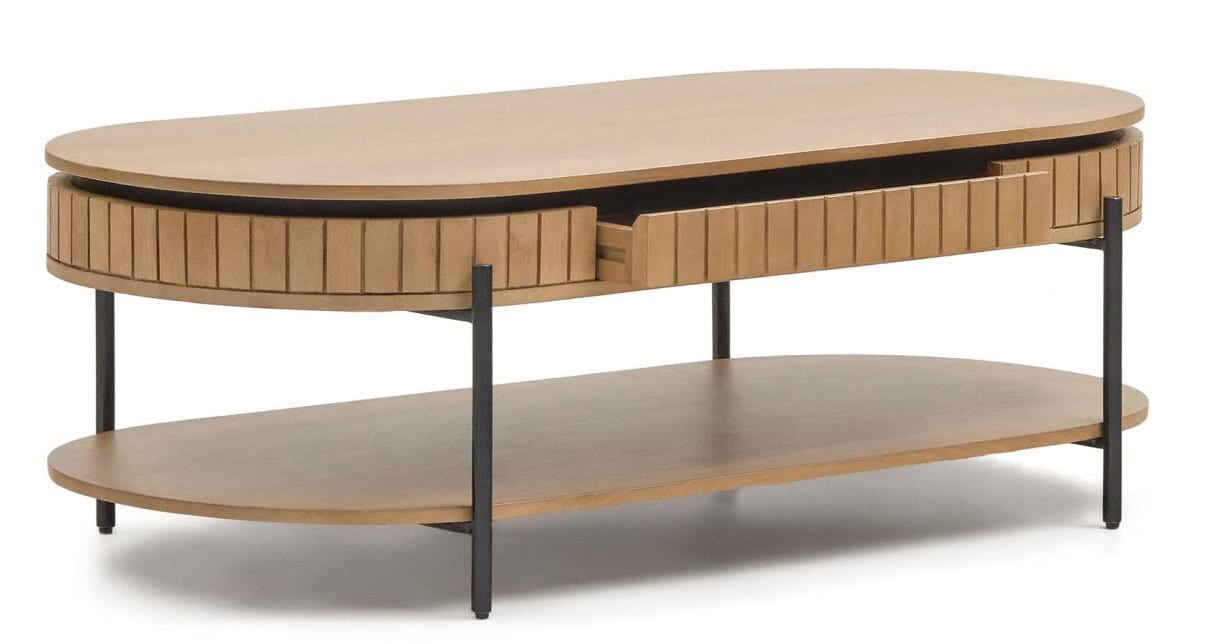 Kave Home Couchtisch LICIA 130 x 65 cm Mango braun