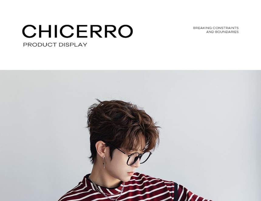CHIC ERRO - Gestreept T-shirt met korte mouwen en ronde hals