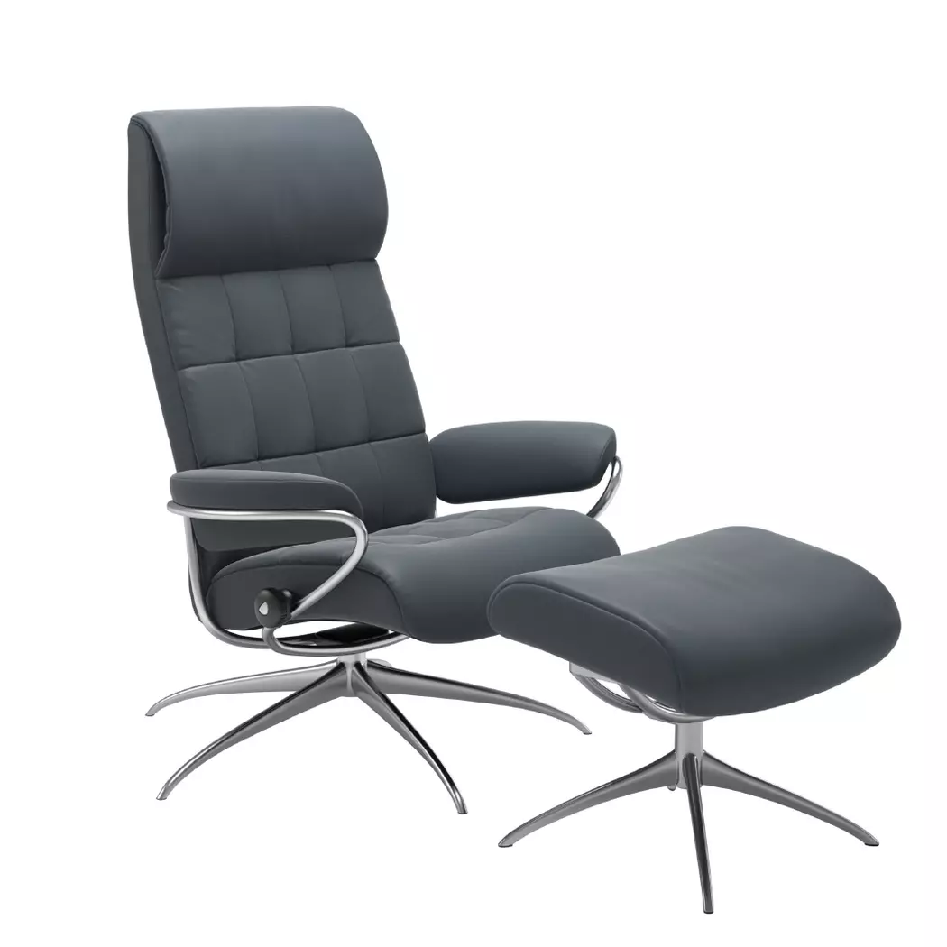 Sessel mit Hocker London Star High Back