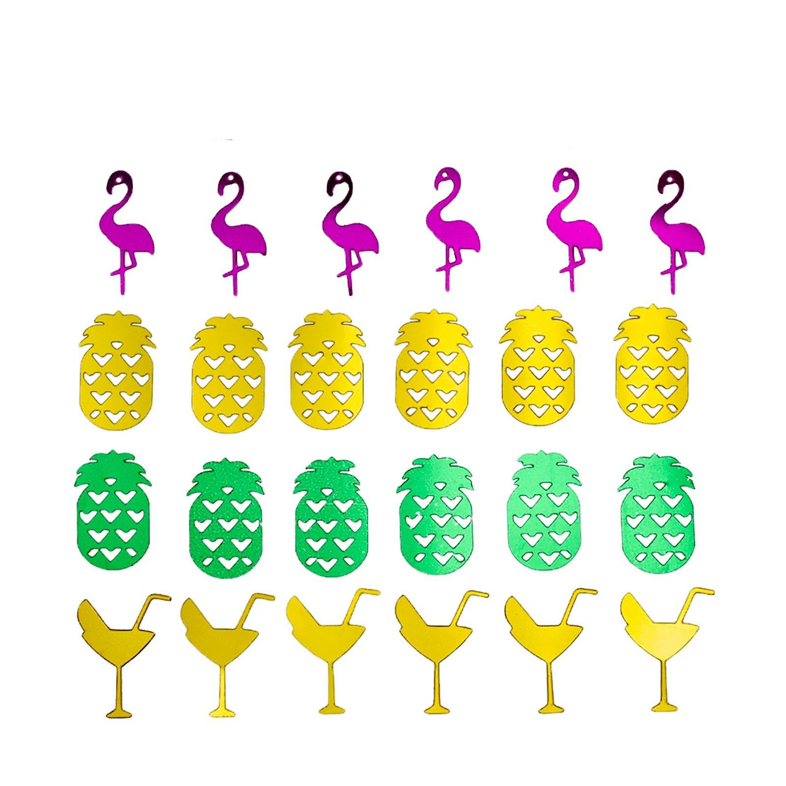 (60g) Konfetti Sommer Party Deko Metallic Streukonfetti Hawaii Tischdeko - Ananas / Flamingo