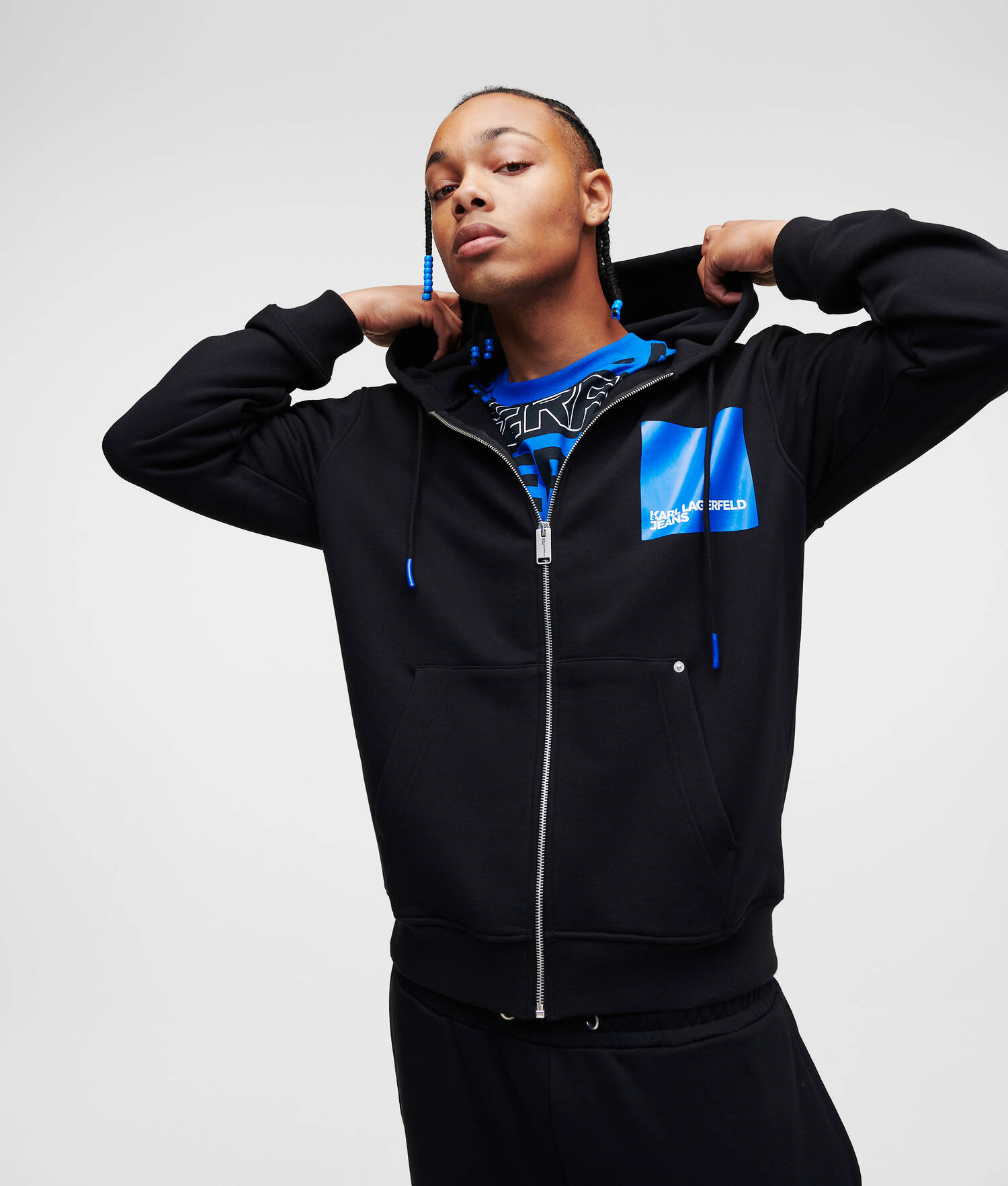 SWEAT À CAPUCHE ZIPPÉ AVEC LOGO KJL ENCADRÉ