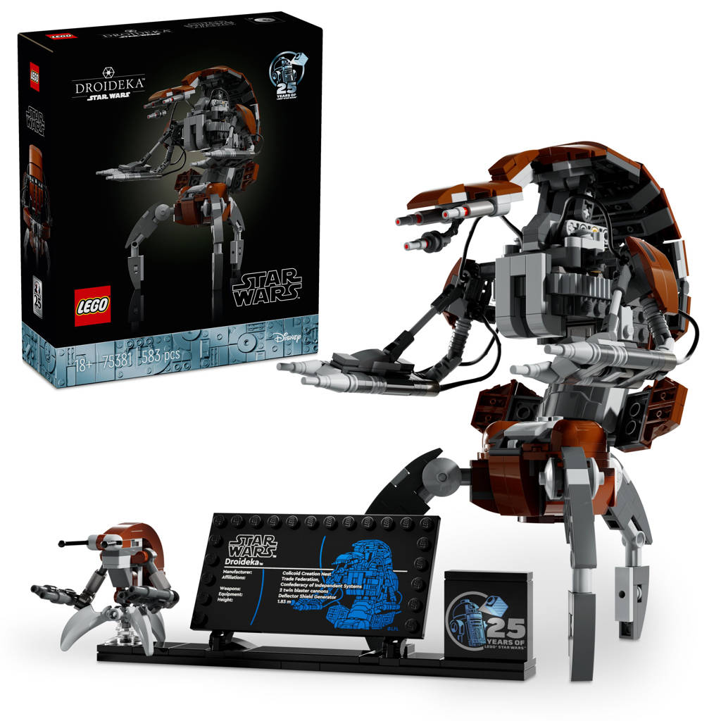 Mooie uitvoering van de Droideka uit Star WarsDroideka Decoratie en Bouwpakket voor volwassenen 75381