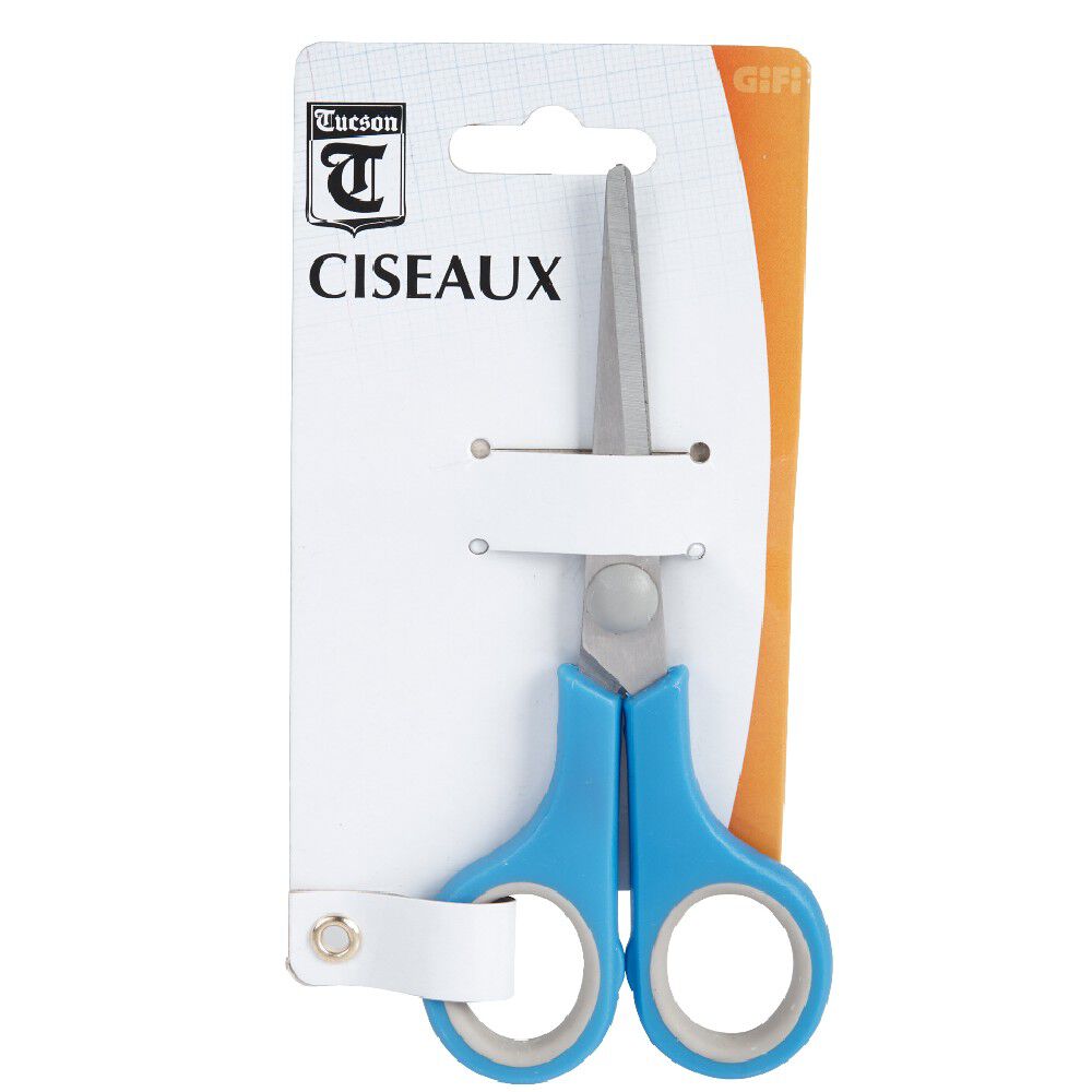 Ciseau droitier plastique bleu