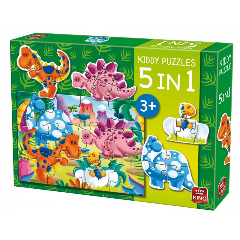 Puzzles 5 en 1 Les dinosaures