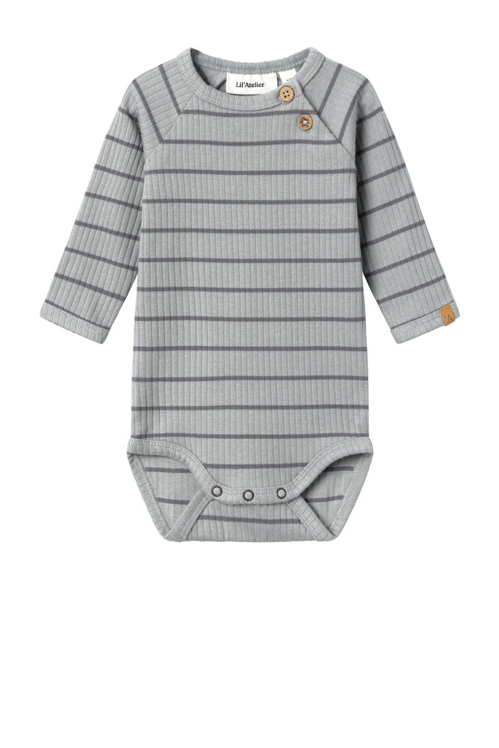 LIL' ATELIER gestreepte romper NBMKAIL grijs/donkergrijs
