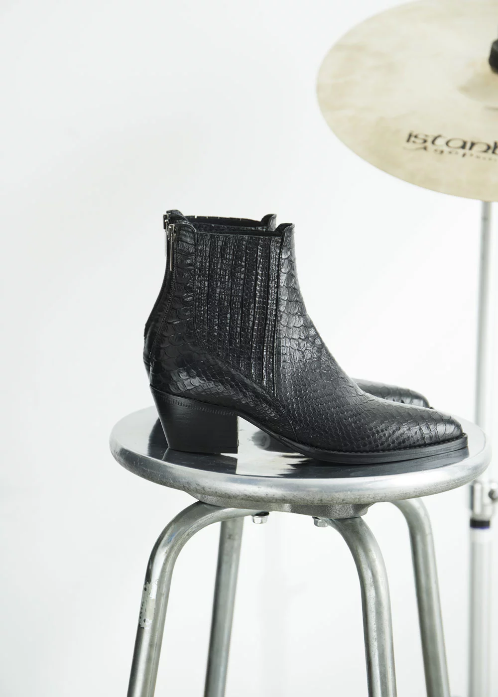 BOOTS ESRA CUIR IMPRIME PYTHON NOIR