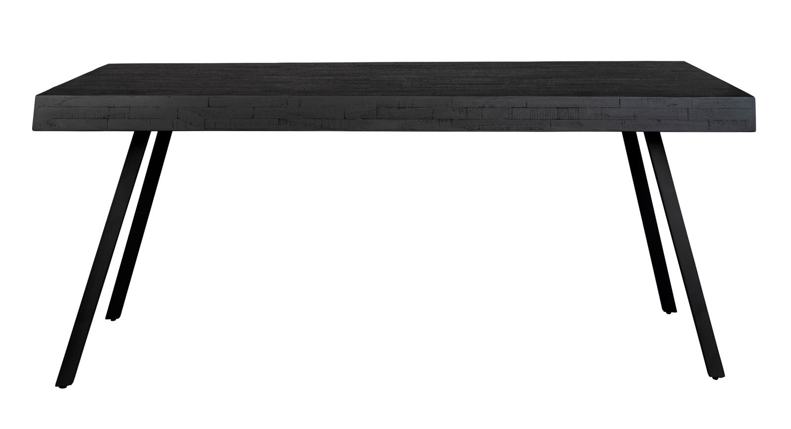 Esstisch SURI 90 x 200 cm Teakholz massiv schwarz