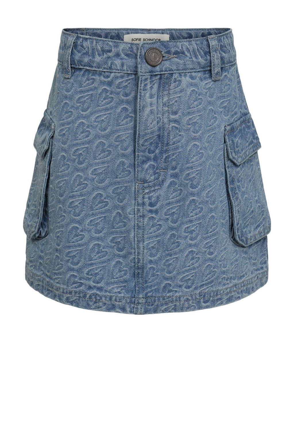 Sofie Schnoor spijkerrok met hartjes light blue denim
