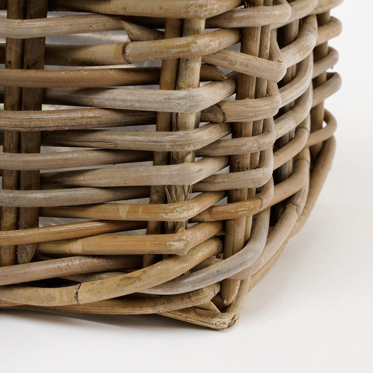 Mica decorations jardinière marcia - 40x23x20 cm - rotin - gris - set de 3