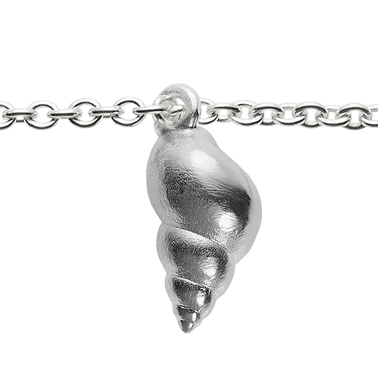 Collier mit 8 Amazonith Steinen und Schnecken Anhänger, silber